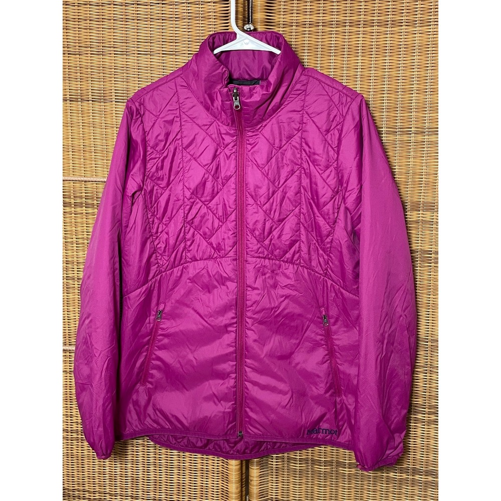 Marmot Womens XL Magenta Purple Quilted Insulated Full Zip Puffer Jacket